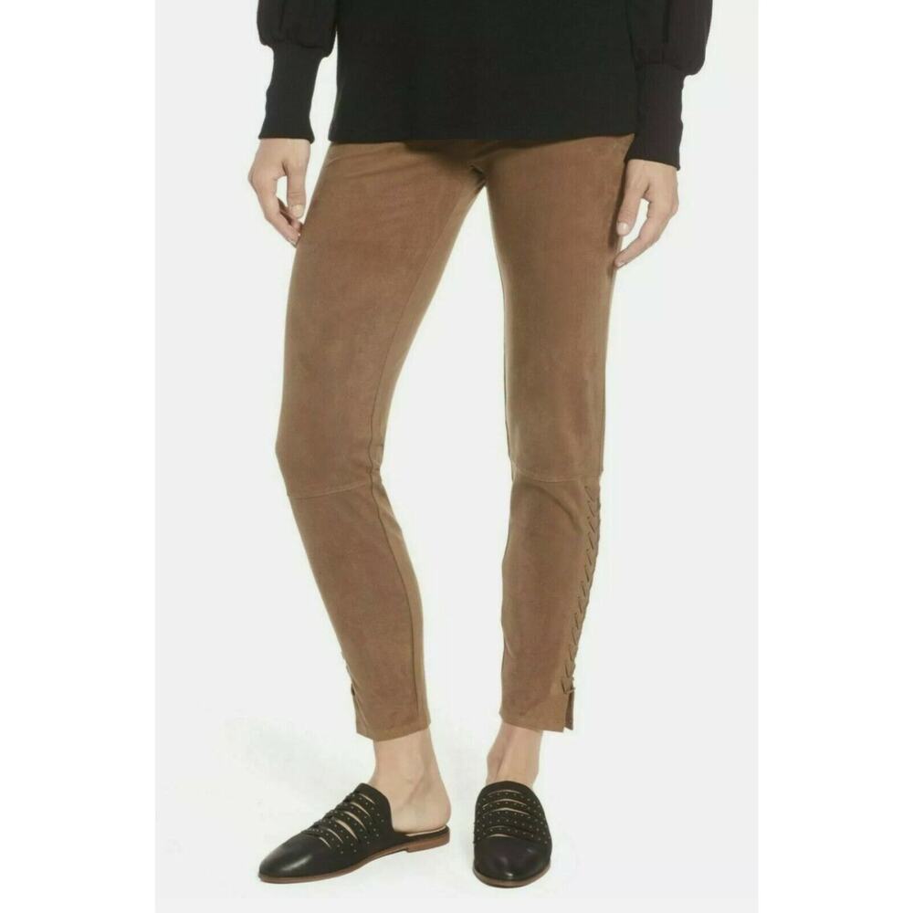 Lysse' Mission Lace Up Danish Brown Faux‎ Suede Pants Size Small NWT